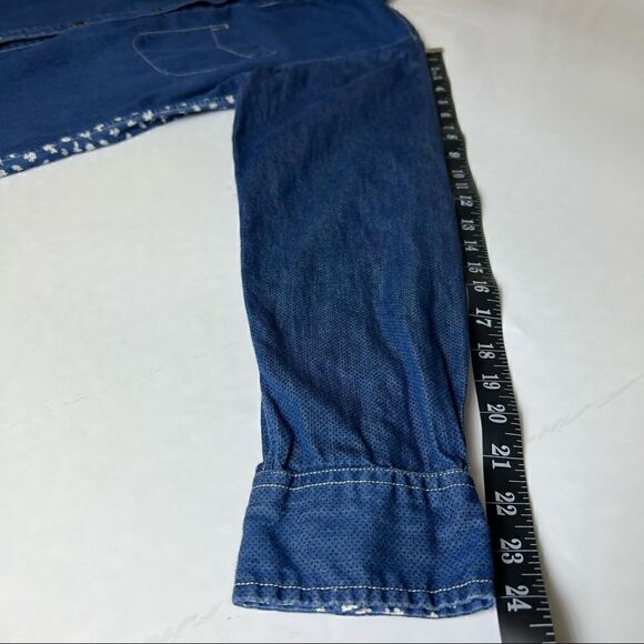 INES DE LA FRESSANGE Large Cotton Denim Long Sleeve Floral Back - Picture 8 of 14